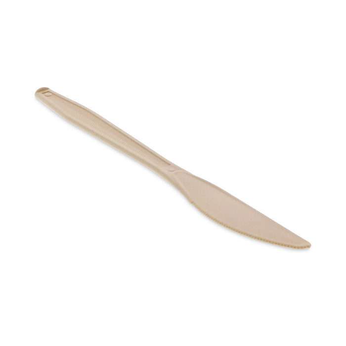 Pactiv Evergreen EarthChoice PSM Cutlery, Heavyweight, Knife, 7.5", Tan, 1,000/Carton