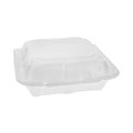 Pactiv Evergreen Vented Foam Hinged Lid Container, Dual Tab Lock Economy, 8.42 x 8.15 x 3, White, 150/Carton