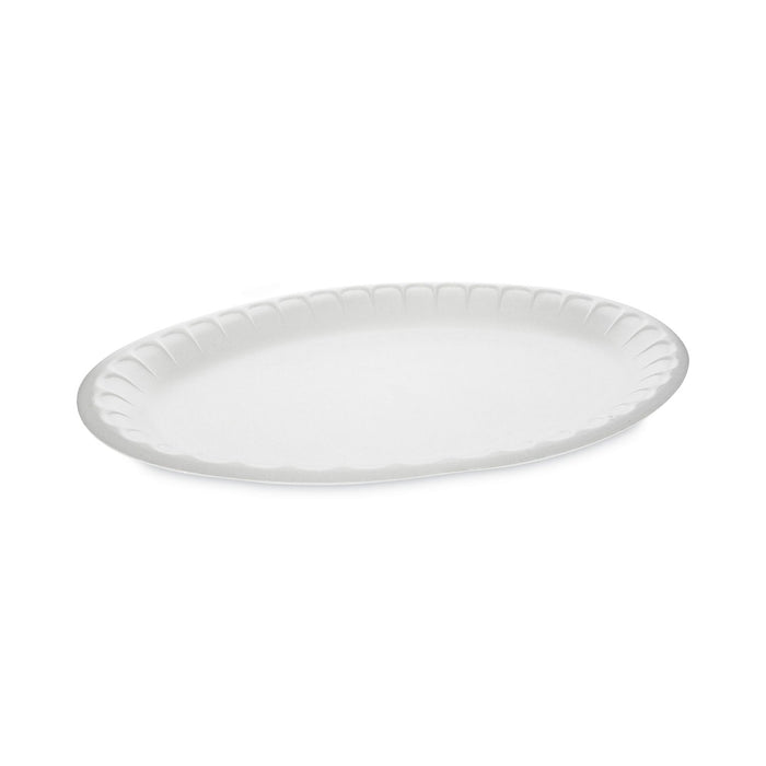 Pactiv Evergreen Placesetter Satin Non-Laminated Foam Dinnerware, Oval Platter, 11.5 x 8.5, White, 500/Carton