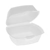 Pactiv Evergreen Foam Hinged Lid Container, Single Tab Lock, 5.13 x 5.13 x 2.5, White, 500/Carton