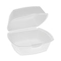 Pactiv Evergreen Foam Hinged Lid Container, Single Tab Lock, 5.13 x 5.13 x 2.5, White, 500/Carton
