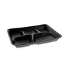 Pactiv Evergreen Foam School Trays, 5-Compartment, 8.25 x 10.25 x 1, Black, 500/Carton