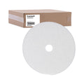 Boardwalk Polishing Floor Pads, 24" Diameter, White, 5/Carton