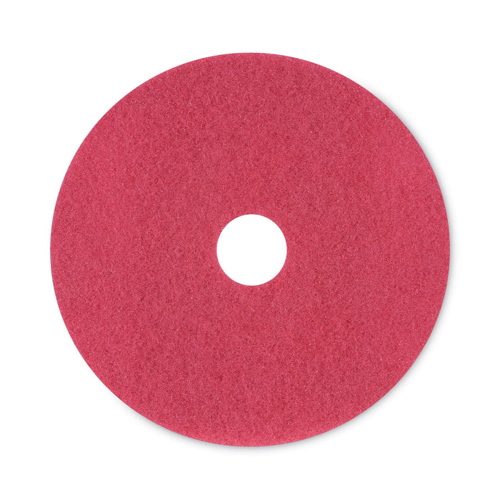 Boardwalk Buffing Floor Pads, 20" Diameter, Red, 5/Carton