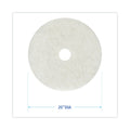 Boardwalk Natural Burnishing Floor Pads, 20" Diameter, White, 5/Carton