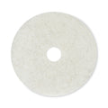 Boardwalk Natural Burnishing Floor Pads, 20" Diameter, White, 5/Carton