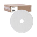 Boardwalk Polishing Floor Pads, 19" Diameter, White, 5/Carton