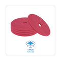 Boardwalk Buffing Floor Pads, 19" Diameter, Red, 5/Carton