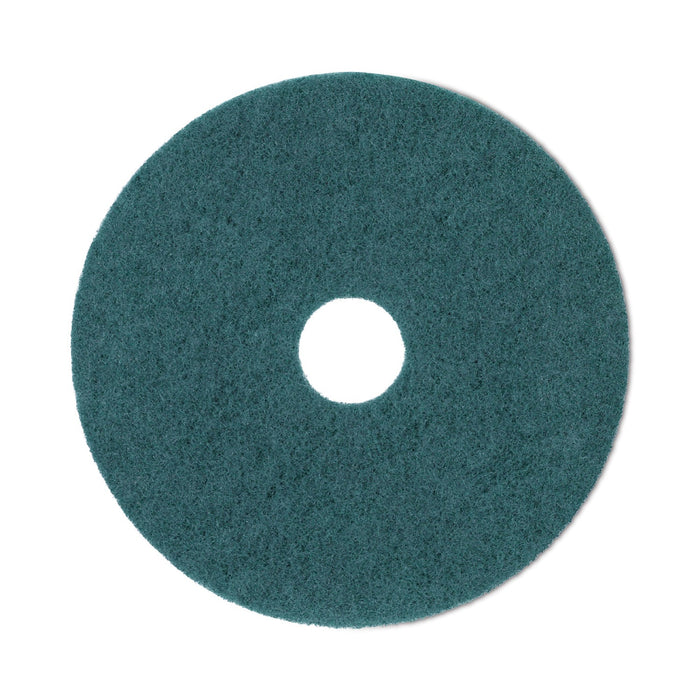 Boardwalk Heavy-Duty Scrubbing Floor Pads, 19" Diameter, Green, 5/Carton