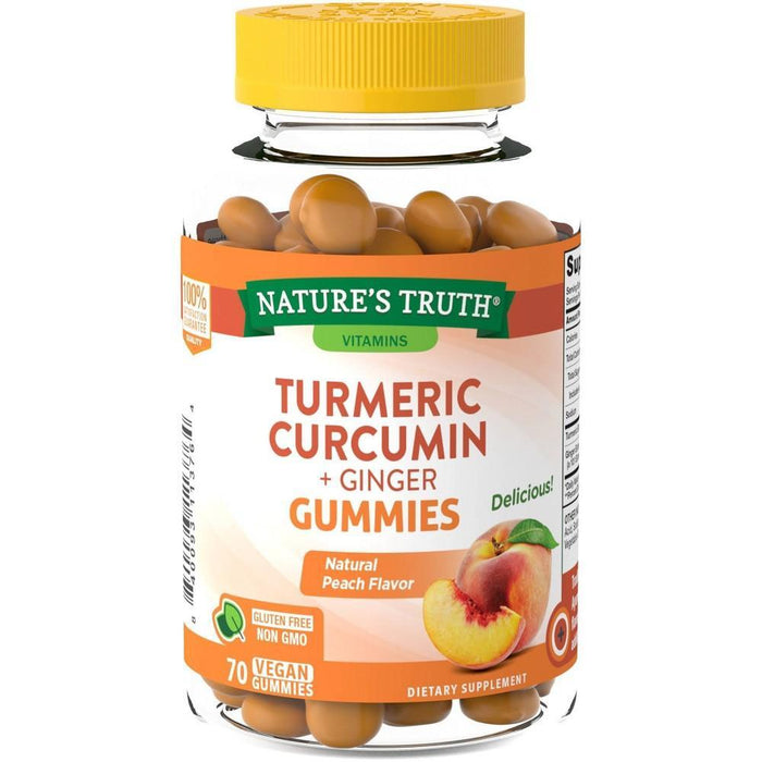 Nature's Truth Turmeric Curcumin + Ginger, Vegan Gummies, Natural Peach Flavor by Pasteur Pharmacy