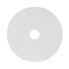 Boardwalk Polishing Floor Pads, 18" Diameter, White, 5/Carton