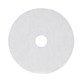 Boardwalk Polishing Floor Pads, 18" Diameter, White, 5/Carton