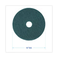 Boardwalk Heavy-Duty Scrubbing Floor Pads, 18" Diameter, Green, 5/Carton