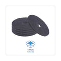Boardwalk Stripping Floor Pads, 18" Diameter, Black, 5/Carton