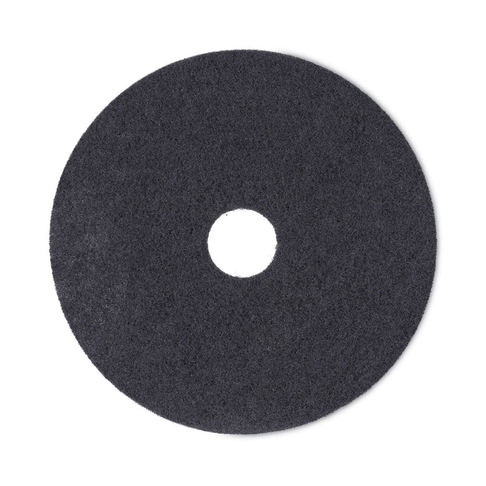 Boardwalk Stripping Floor Pads, 18" Diameter, Black, 5/Carton