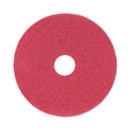 Boardwalk Buffing Floor Pads, 17" Diameter, Red, 5/Carton