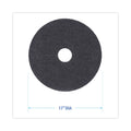 Boardwalk High Performance Stripping Floor Pads, 17" Diameter, Black, 5/Carton