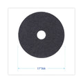 Boardwalk Stripping Floor Pads, 17" Diameter, Black, 5/Carton