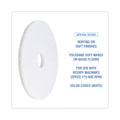 Boardwalk Polishing Floor Pads, 16" Diameter, White, 5/Carton