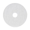 Boardwalk Polishing Floor Pads, 16" Diameter, White, 5/Carton
