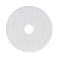 Boardwalk Polishing Floor Pads, 16" Diameter, White, 5/Carton