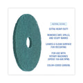 Boardwalk Heavy-Duty Scrubbing Floor Pads, 16" Diameter, Green, 5/Carton