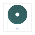 Boardwalk Heavy-Duty Scrubbing Floor Pads, 16" Diameter, Green, 5/Carton