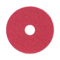 Boardwalk Buffing Floor Pads, 15" Diameter, Red, 5/Carton