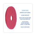 Boardwalk Buffing Floor Pads, 14" Diameter, Red, 5/Carton