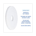 Boardwalk Polishing Floor Pads, 13" Diameter, White, 5/Carton