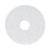 Boardwalk Polishing Floor Pads, 13" Diameter, White, 5/Carton