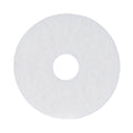 Boardwalk Polishing Floor Pads, 13" Diameter, White, 5/Carton