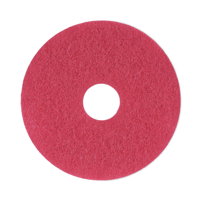 Boardwalk Buffing Floor Pads, 13" Diameter, Red, 5/Carton