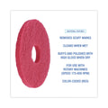 Boardwalk Buffing Floor Pads, 12" Diameter, Red, 5/Carton