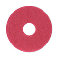 Boardwalk Buffing Floor Pads, 12" Diameter, Red, 5/Carton