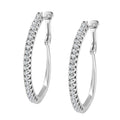 10KT White Gold 1 cttw Diamond Hoop Earrings (I-J Clarity, I2-I3 Color) by Bids.com