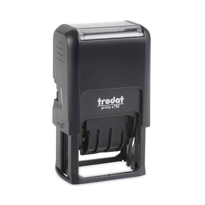 Trodat Printy Economy 5-in-1 Date Stamp, Self-Inking, 1.63" x 1", Blue/Red