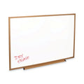Universal Dry Erase Board, Melamine, 48 x 36, Oak Frame