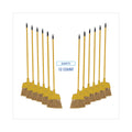 Boardwalk Poly Bristle Angler Broom, 53" Handle, Yellow, 12/Carton