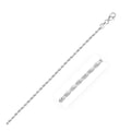 2.25mm 14k White Gold Diamond Cut Rope Anklet by Bids.com
