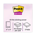 Post-it Note Pads in Summer Joy Collection Colors, 4" x 6", Note Ruled, Summer Joy Collection Colors, 90 Sheets/Pad, 3 Pads/Pack