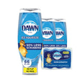 Dawn Ultra Liquid Dish Detergent, Dawn Original, Three 22 oz E-Z Squeeze Bottles and 2 Sponges/Pack, 2 Packs/Carton