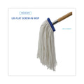 Boardwalk Cut-End Lie-Flat Mop Head, Rayon, 16oz, White, 12/Carton