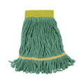 Boardwalk Super Loop Wet Mop Head, Cotton/Synthetic Fiber, 5" Headband, Small Size, Green, 12/Carton