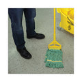 Boardwalk Super Loop Wet Mop Head, Cotton/Synthetic Fiber, 5" Headband, Small Size, Green, 12/Carton