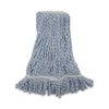 Boardwalk Mop Head, Floor Finish, Narrow, Rayon/Polyester, Medium, White/Blue, 12/Carton