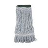 Boardwalk Mop Head, Floor Finish, Wide, Rayon/Polyester, Medium, White/Blue, 12/Carton
