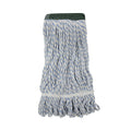 Boardwalk Mop Head, Floor Finish, Wide, Rayon/Polyester, Medium, White/Blue, 12/Carton