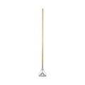 Boardwalk Screw Clamp Metal Head Wooden Mop Handle, #20+, 1.13" dia x 63", Natural