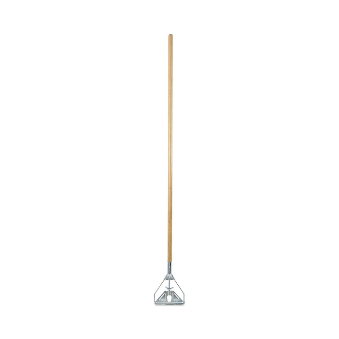 Boardwalk Screw Clamp Metal Head Wooden Mop Handle, #20+, 1.13" dia x 63", Natural